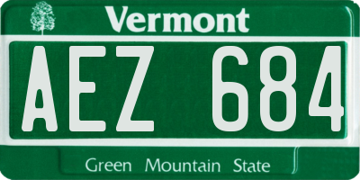 VT license plate AEZ684