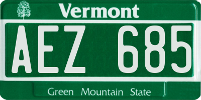 VT license plate AEZ685