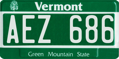 VT license plate AEZ686