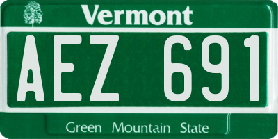 VT license plate AEZ691