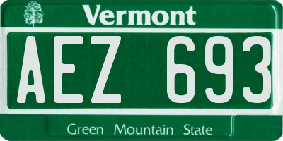 VT license plate AEZ693