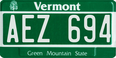 VT license plate AEZ694