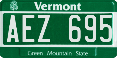 VT license plate AEZ695