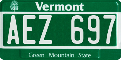 VT license plate AEZ697