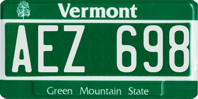 VT license plate AEZ698