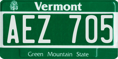 VT license plate AEZ705