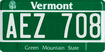 VT license plate AEZ708