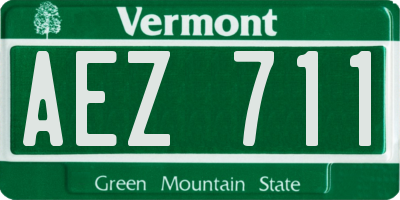 VT license plate AEZ711