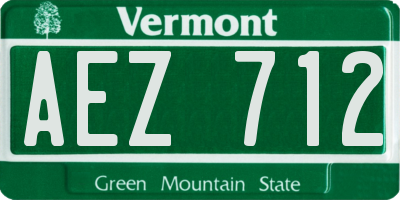 VT license plate AEZ712
