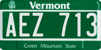 VT license plate AEZ713