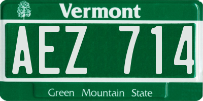 VT license plate AEZ714