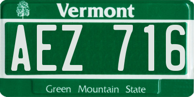 VT license plate AEZ716