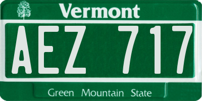 VT license plate AEZ717