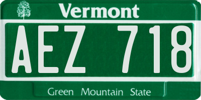 VT license plate AEZ718