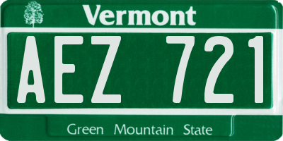 VT license plate AEZ721