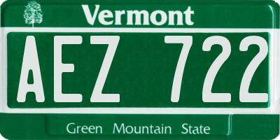VT license plate AEZ722