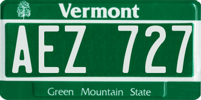 VT license plate AEZ727