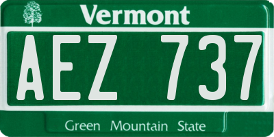 VT license plate AEZ737