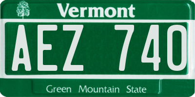 VT license plate AEZ740