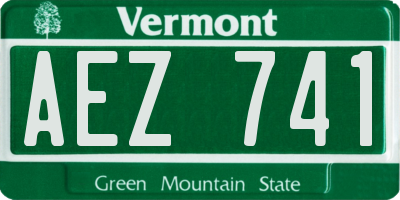 VT license plate AEZ741