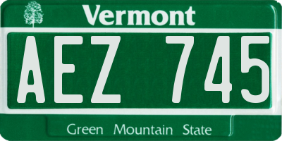VT license plate AEZ745