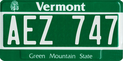 VT license plate AEZ747