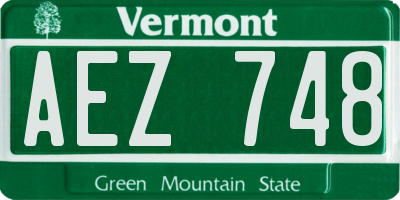 VT license plate AEZ748