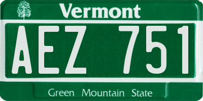 VT license plate AEZ751