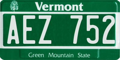 VT license plate AEZ752