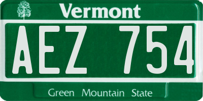 VT license plate AEZ754