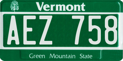 VT license plate AEZ758