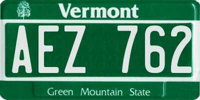 VT license plate AEZ762