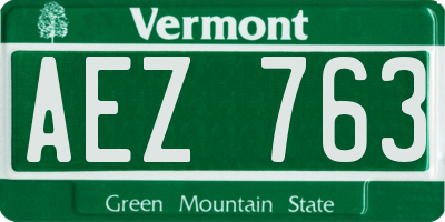 VT license plate AEZ763