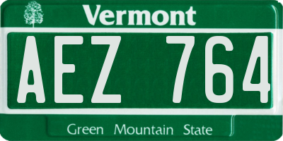 VT license plate AEZ764