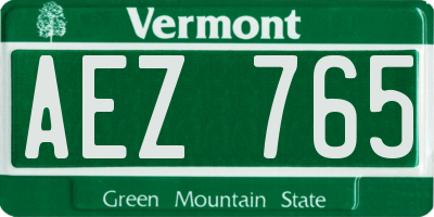 VT license plate AEZ765