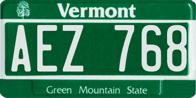 VT license plate AEZ768