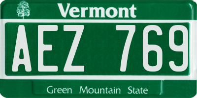 VT license plate AEZ769