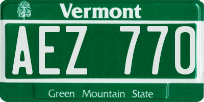 VT license plate AEZ770