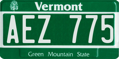VT license plate AEZ775