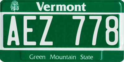 VT license plate AEZ778