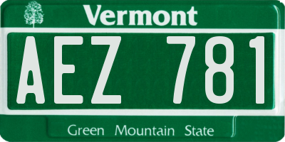 VT license plate AEZ781