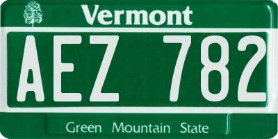 VT license plate AEZ782