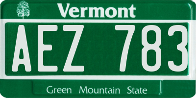 VT license plate AEZ783