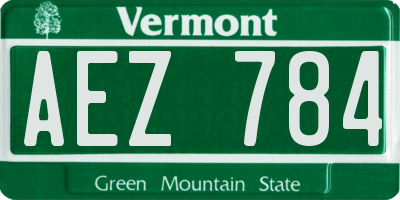 VT license plate AEZ784