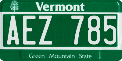 VT license plate AEZ785