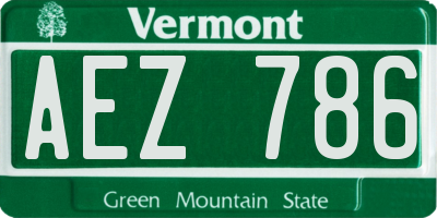 VT license plate AEZ786
