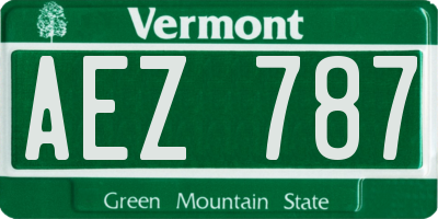 VT license plate AEZ787