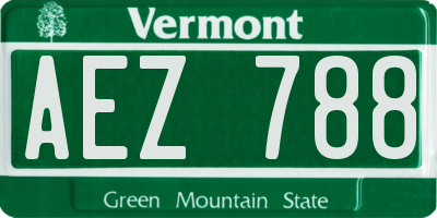 VT license plate AEZ788