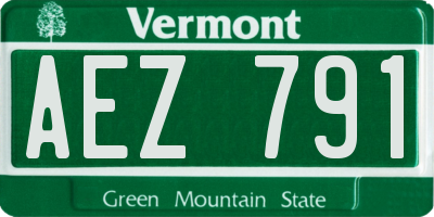 VT license plate AEZ791