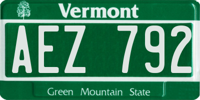 VT license plate AEZ792